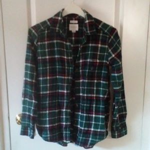 AmericanEagleAhmazinglySoftGreenPlaidFlannelShirt
